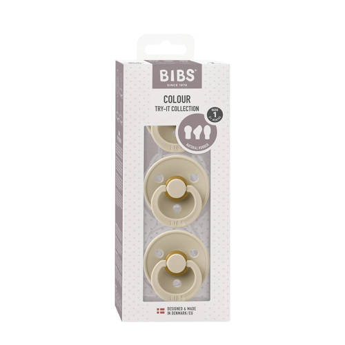 BIBS Try-it Kit Colour fopspeen (anatomisch symmetrisch en rond) Ivory (3 stuks)
