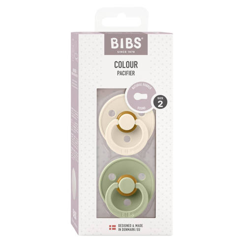 BIBS Colour fopspeen Ivory Sage (2 stuks)