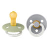 BIBS Colour fopspeen - maat 2 - Glow in the dark Sage / Cloud ( 2 stuks)