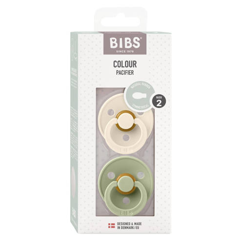 BIBS Colour fopspeen Symmetrisch Ivory Sage (2 stuks)