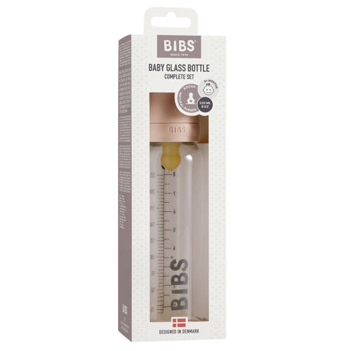 BIBS Glazen babyfles complete set Blush 225 ml