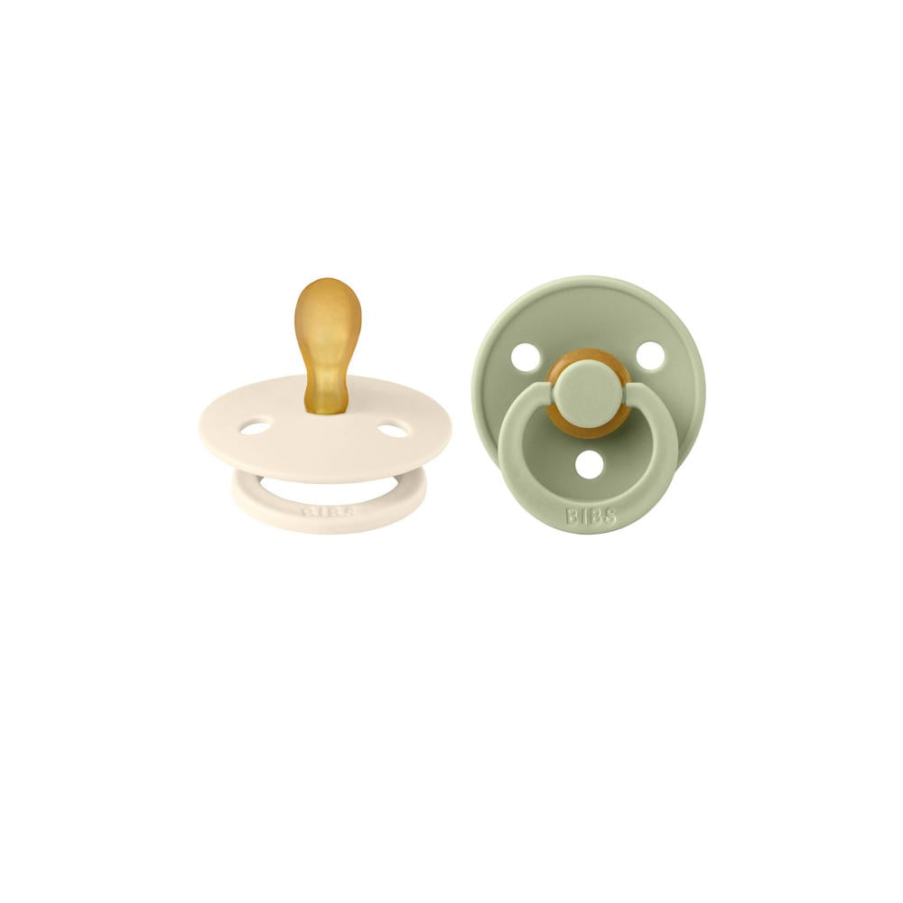 BIBS Colour fopspeen - maat 1 - Ivory / Sage (2 stuks)