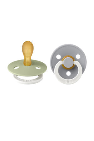 fopspeen - maat 2 - Glow in the dark Sage / Cloud (2 stuks)