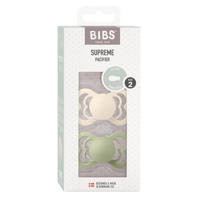 thumbnail: BIBS Supreme fopspeen - maat 2 - Ivory  / Sage (2 stuks)