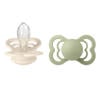 BIBS Supreme fopspeen - maat 2 - Ivory  / Sage (2 stuks)