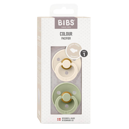 BIBS Colour fopspeen Anatomisch Ivory Sage (2 stuks)