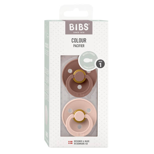 BIBS Colour fopspeen Symmetrisch Woodchuck Blush (2 stuks)