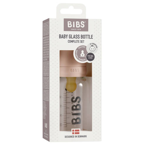 BIBS Glazen babyfles complete set Blush 110 ml