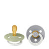 BIBS Colour fopspeen - maat 1 - Glow in the dark Sage / Cloud (2 stuks)