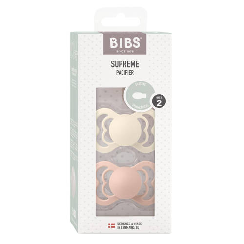 BIBS Supreme fopspeen Ivory Blush (2 stuks