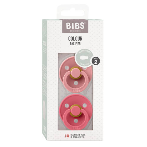 BIBS Colour fopspeen Symmetrisch Dusty Pink Coral (2 stuks)