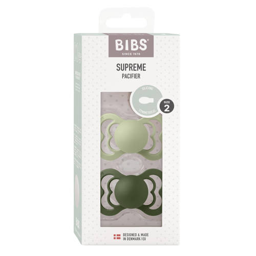 BIBS Supreme fopspeen Sage Hunter Green (2 stuks)