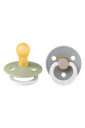 fopspeen - maat 1 - Glow in the dark Sage / Cloud ( 2 stuks)