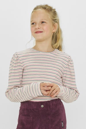 longsleeve Runa wit / roze / blauw / goud gestreept