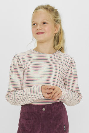 longsleeve Runa wit / roze / blauw / goud gestreept