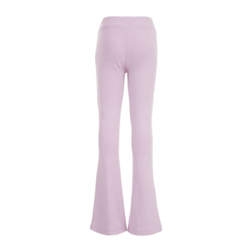 WE Fashion flared broek lila Paars Meisjes Stretchkatoen Effen 104