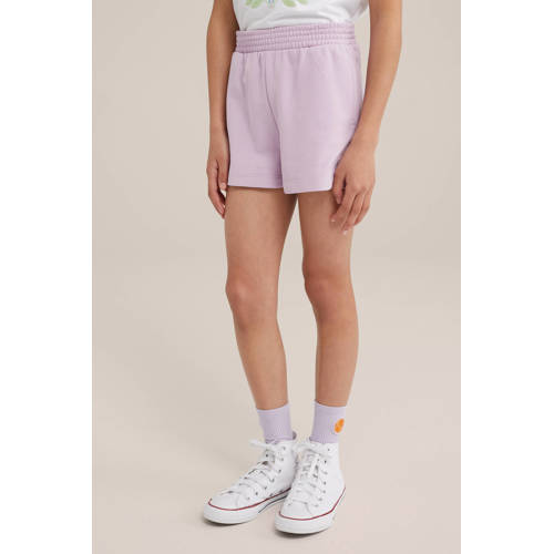 WE Fashion sweatshort lila Korte broek Paars Effen 134 140