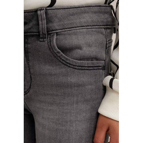 WE Fashion flared jeans dark grey Grijs Meisjes Stretchdenim 122