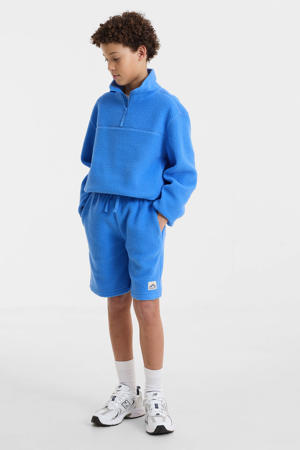 teddy fleece short blauw