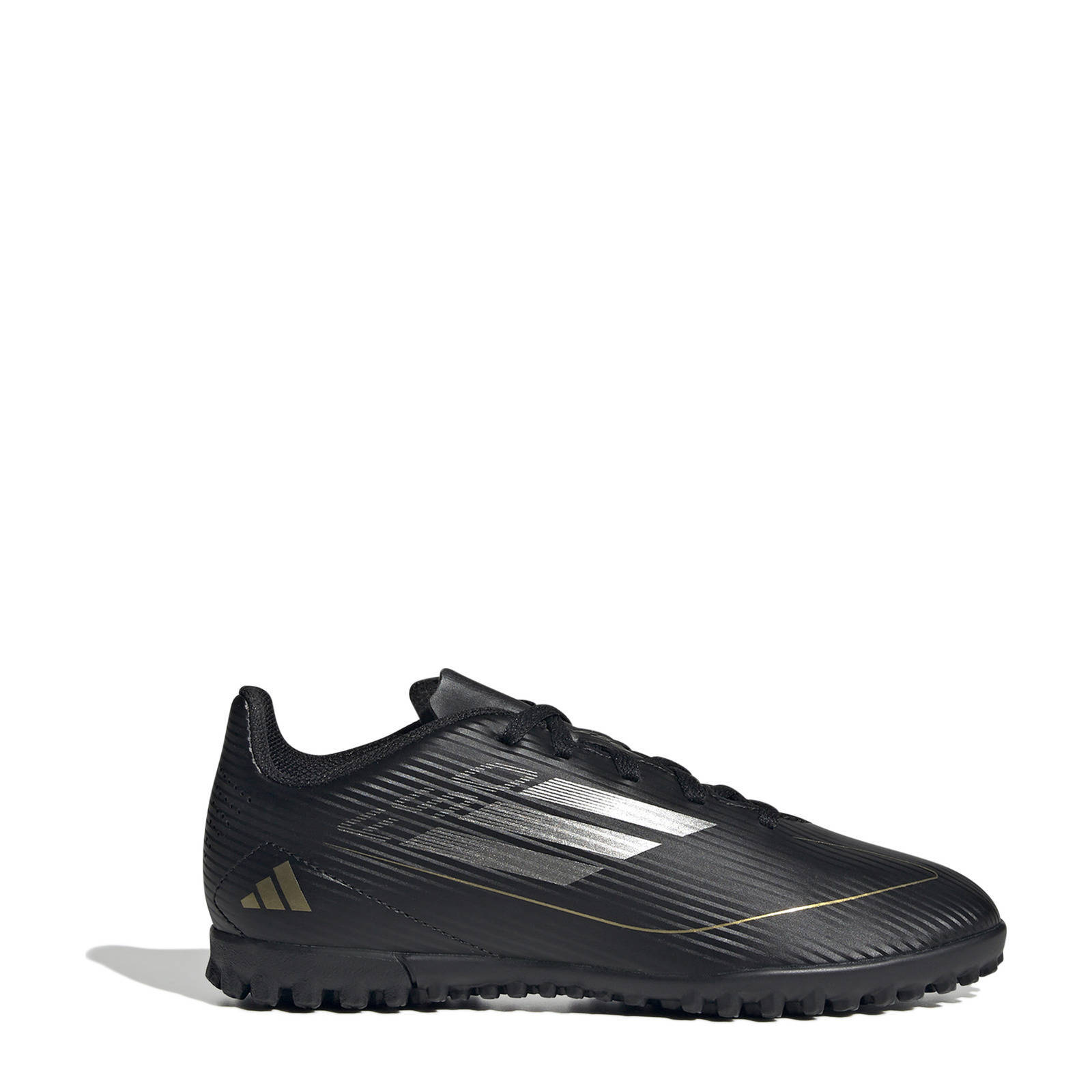 adidas Performance F50 Club junior voetbalschoenen zwart antraciet goud metallic kleertjes