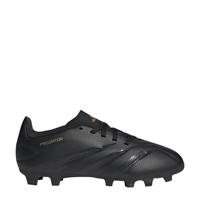 thumbnail: Zwart, antraciet, goud en metallickleurige jongens en meisjes adidas Performance Predator Club junior voetbalschoenen van imitatieleer/voering: mesh/voetbed: eva met veters