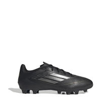 thumbnail: Zwart, goud en metallickleurige jongens en meisjes adidas Performance F50 Club junior voetbalschoenen van imitatieleer met veters