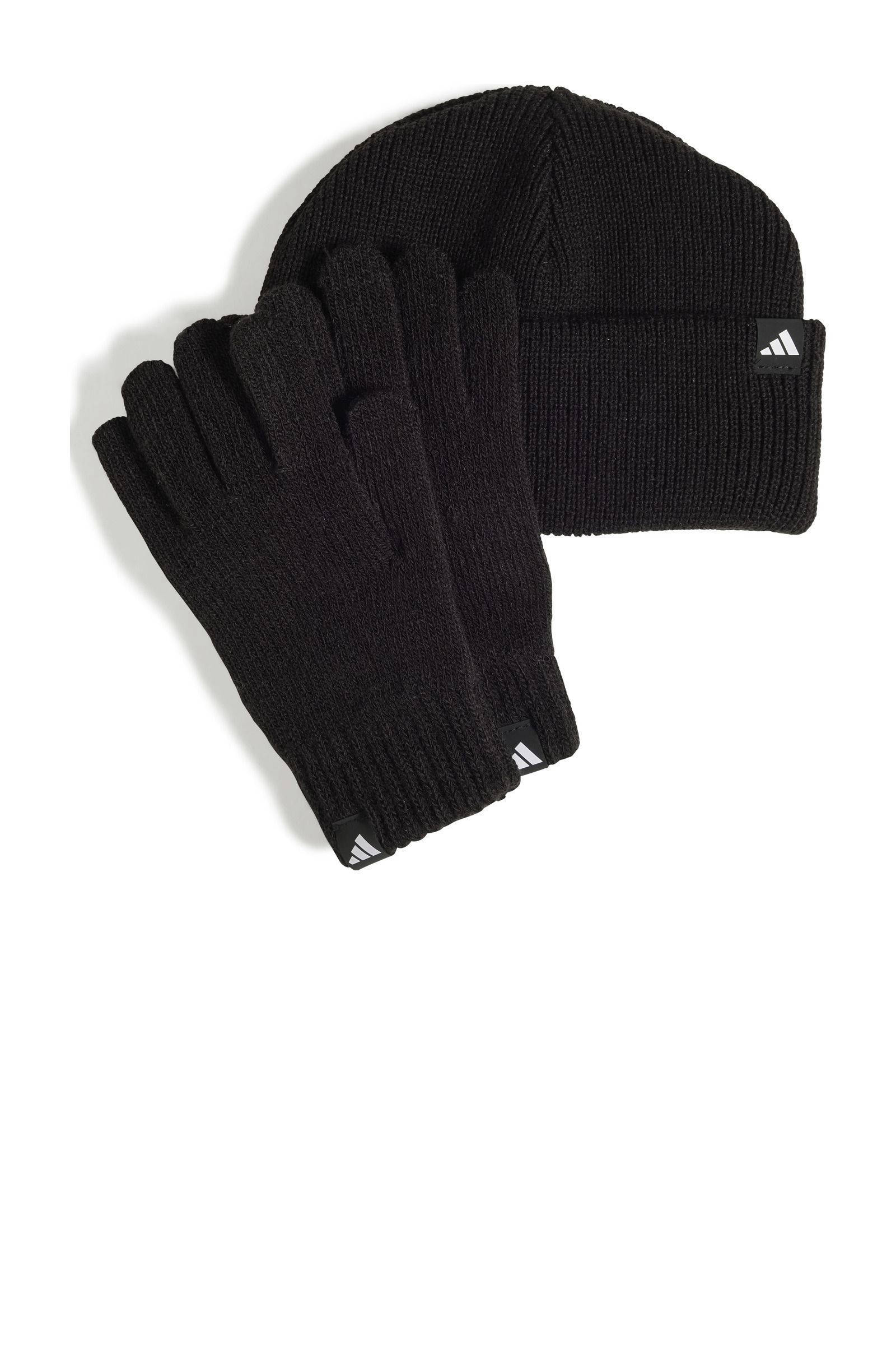adidas Performance Junior sportmuts + handschoenen zwart | kleertjes.com