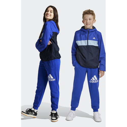 Adidas Sportswear joggingbroek blauw Jongens Meisjes Katoen Logo 140