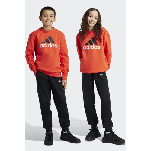 Adidas Sportswear joggingpak rood zwart Jongens Meisjes Katoen Ronde hals 176