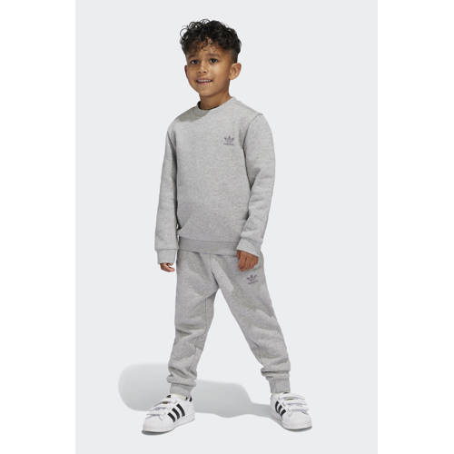 Adidas Originals joggingpak grijs melange Jongens Meisjes Katoen Ronde hals 110