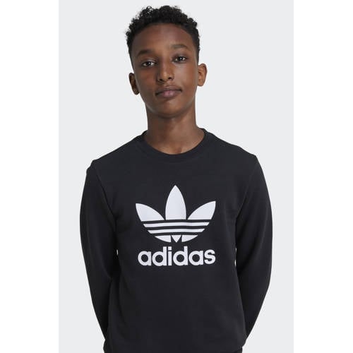 Adidas Originals sweater zwart Trui Jongens Meisjes Katoen Ronde hals Logo 170