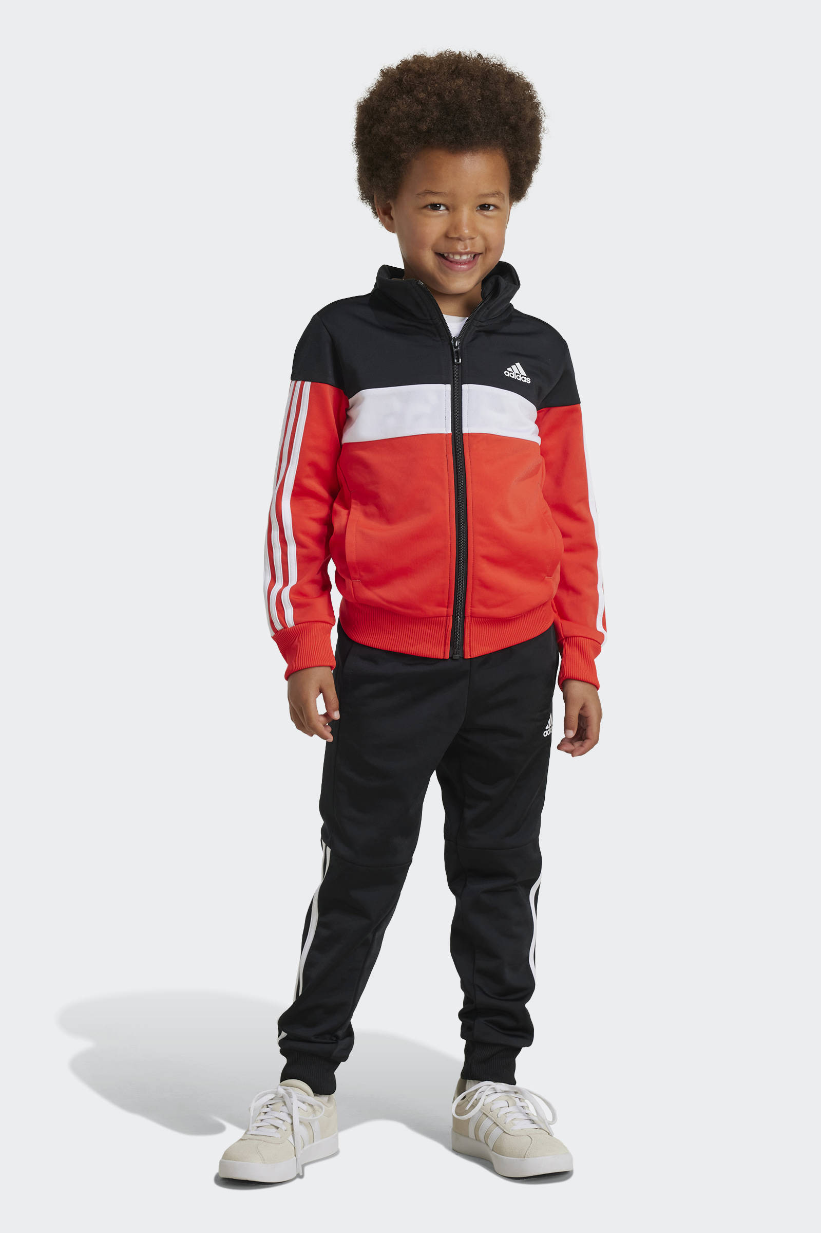 adidas Sportswear trainingspak Tiberio rood zwart wit kleertjes