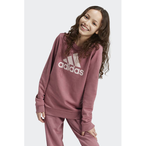 Adidas Sportswear trui met logo roze Meisjes Katoen Ronde hals Logo 164