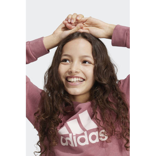Adidas Sportswear trui met logo roze Meisjes Katoen Ronde hals Logo 164