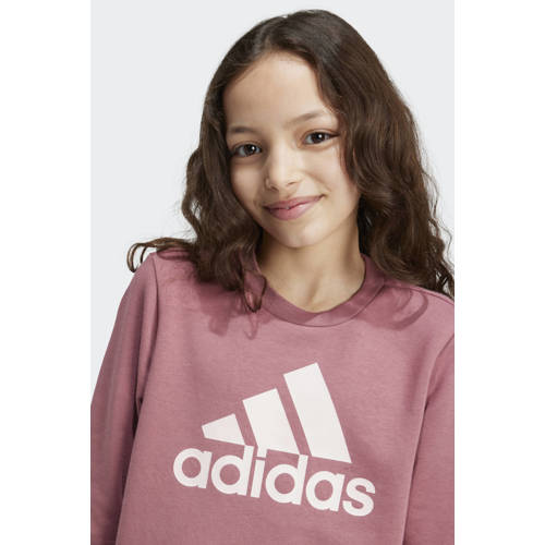 Adidas Sportswear trui met logo roze Meisjes Katoen Ronde hals Logo 164