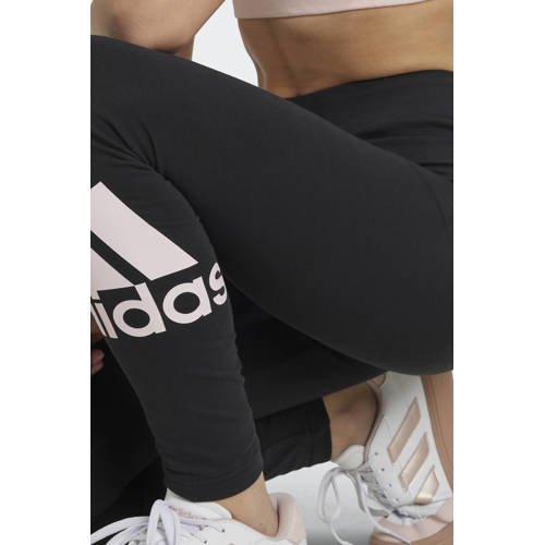Adidas Sportswear legging zwart lichtroze Broek Meisjes Katoen Logo 170