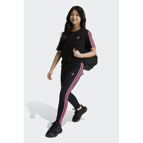 Adidas Sportswear legging zwart roze Broek Meisjes Katoen Effen 164
