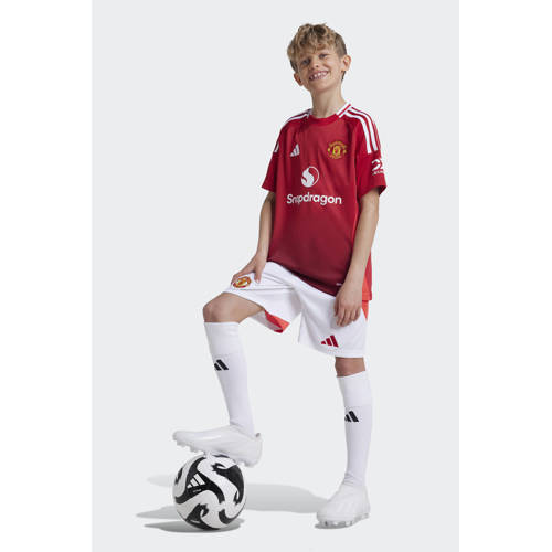 Adidas Performance Junior Manchester United voetbalshirt Sport t-shirt Rood Jongens Meisjes Polyester Ronde hals 140