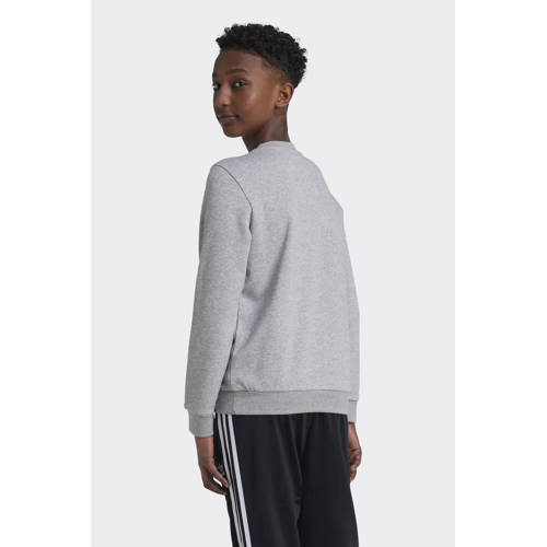 Adidas Originals sweater grijs melange Trui Jongens Meisjes Katoen Ronde hals 164