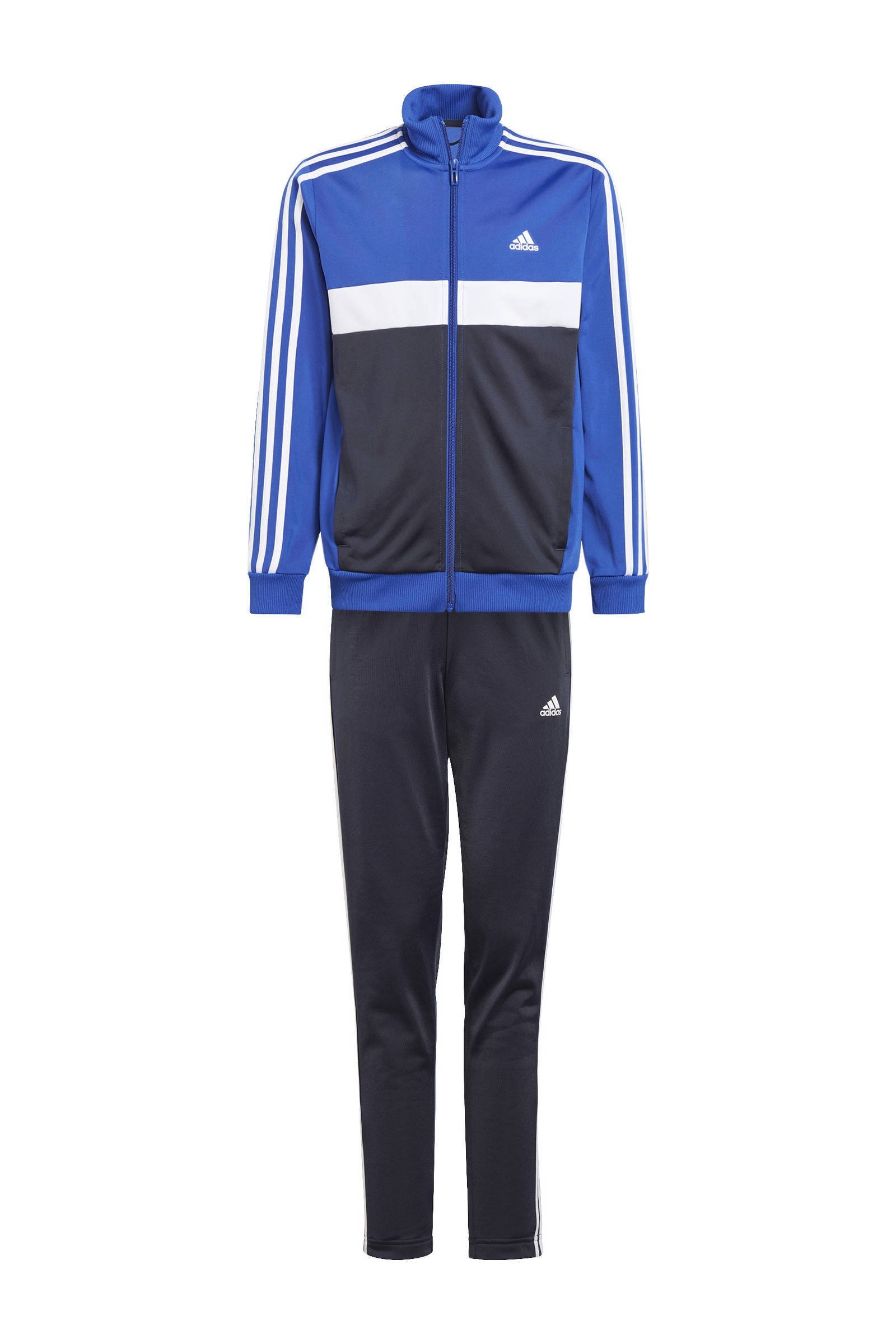 adidas Sportswear trainingspak Tiberio kobaltblauw zwart kleertjes