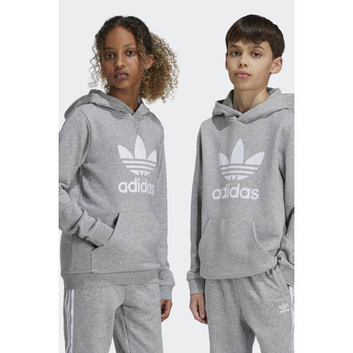 Adidas Originals hoodie grijs melange Sweater Jongens Meisjes Katoen Capuchon 170