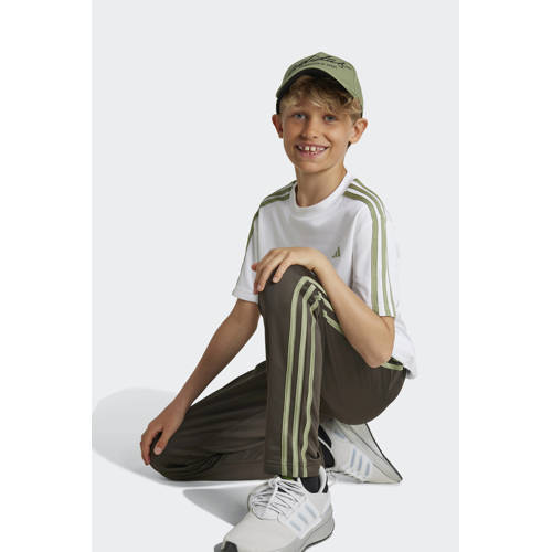 Adidas Sportswear trainingsbroek olijfgroen Jongens Meisjes Polyester Effen 164
