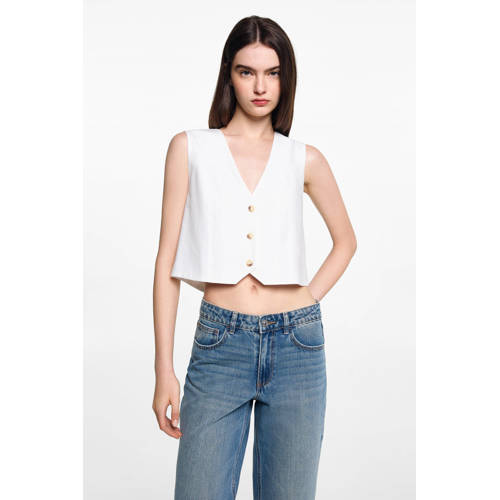 MANGO TEENS straight fit jeans changeant blauw Meisjes Denim Effen 164(S)
