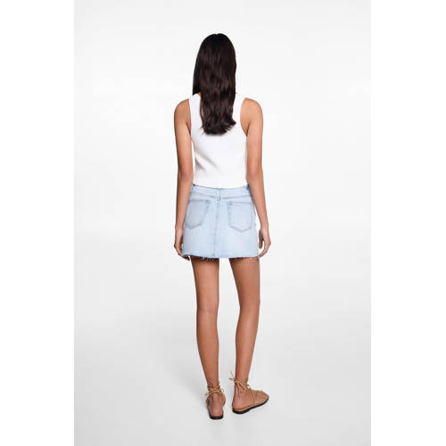 MANGO TEENS denim; spijkerrok light blue denim Blauw Effen 152(XXS)
