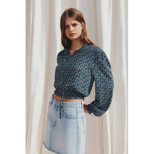 MANGO TEENS denim; spijkerrok light blue denim Blauw Effen 152(XXS)