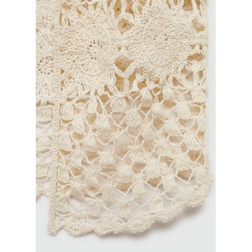 MANGO TEENS gehaakt gilet beige Meisjes Polyester Openvallende hals Effen 168(M)