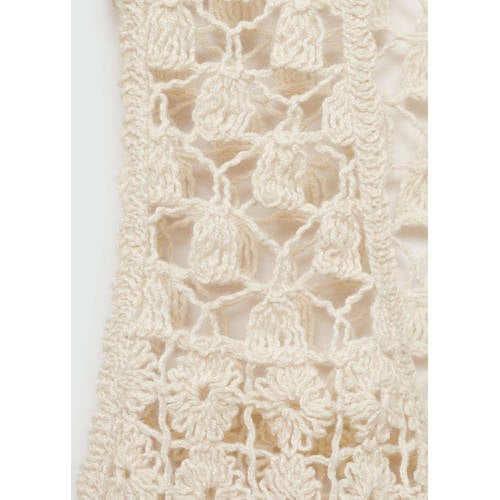 MANGO TEENS gehaakt gilet beige Meisjes Polyester Openvallende hals Effen 168(M)