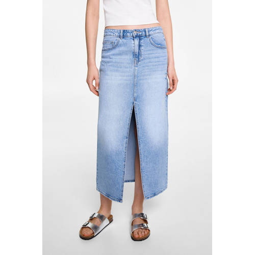 MANGO TEENS denim; spijkerrok medium blue denim Blauw Effen 164(S)