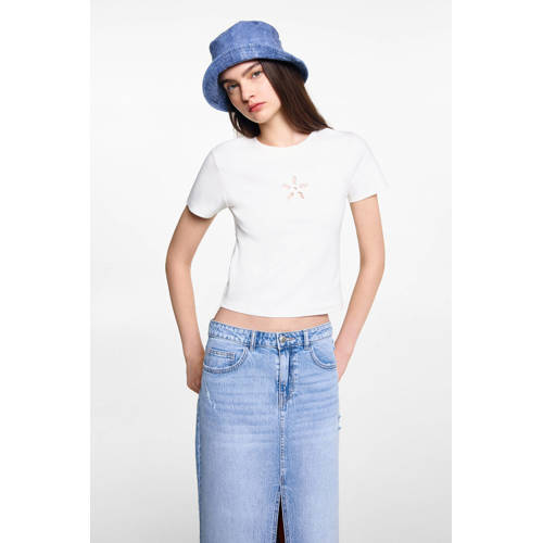 MANGO TEENS denim; spijkerrok medium blue denim Blauw Effen 164(S)
