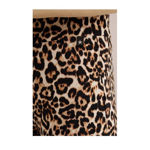WE Fashion slim fit cycling short biker short met dierenprint bruinb zand Korte broek Meisjes Viscose 158 164
